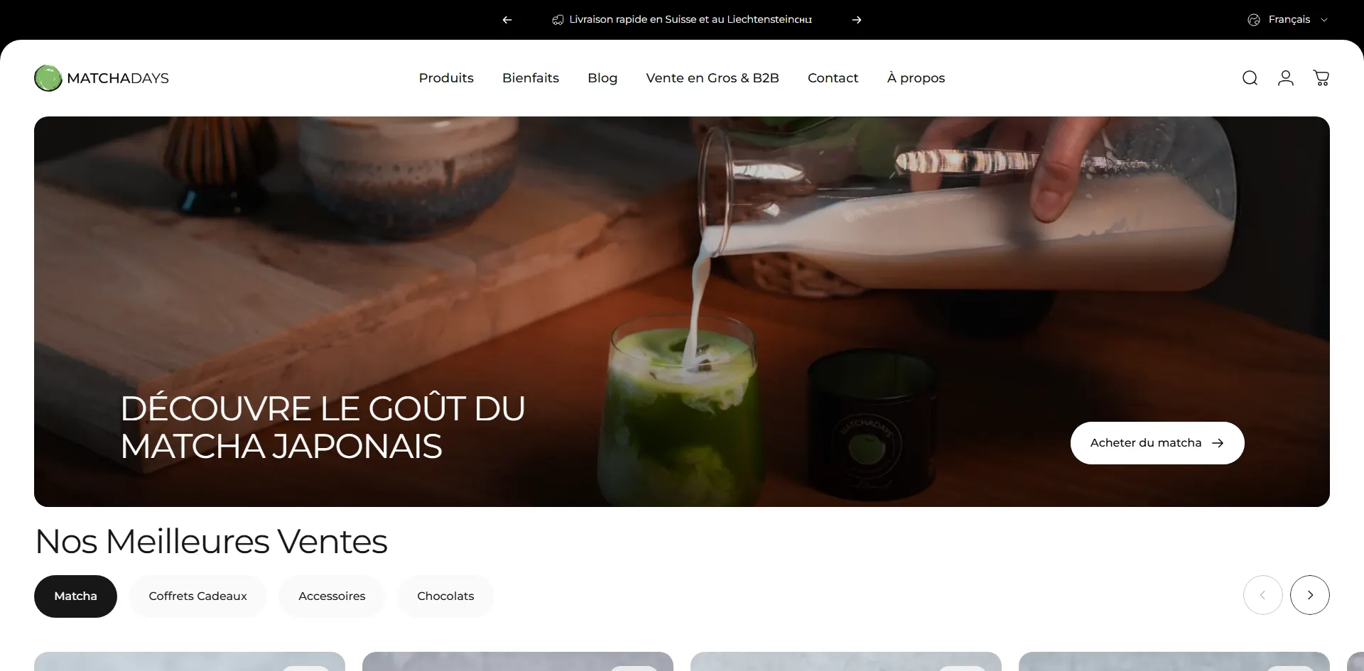 Capture du projet MatchaDays